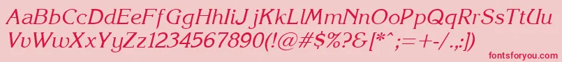 Korinna.KzItalic Font – Red Fonts on Pink Background