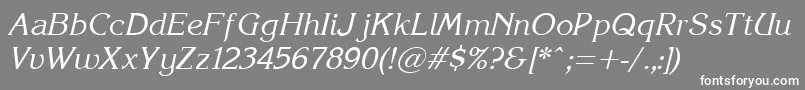 フォントKorinna.KzItalic – 灰色の背景に白い文字