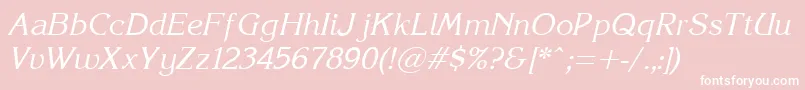 Korinna.KzItalic Font – White Fonts on Pink Background