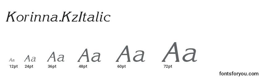 Размеры шрифта Korinna.KzItalic