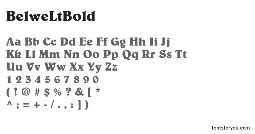 A fonte BelweLtBold – alfabeto, números, caracteres especiais