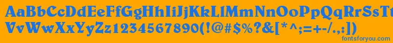 BelweLtBold-Schriftart – Blaue Schriften auf orangefarbenem Hintergrund