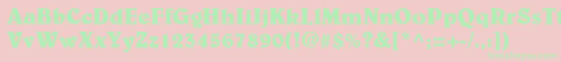 BelweLtBold Font – Green Fonts on Pink Background