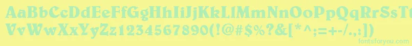 BelweLtBold Font – Green Fonts on Yellow Background