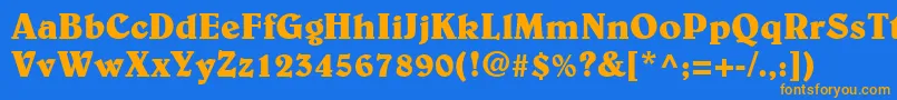 BelweLtBold Font – Orange Fonts on Blue Background