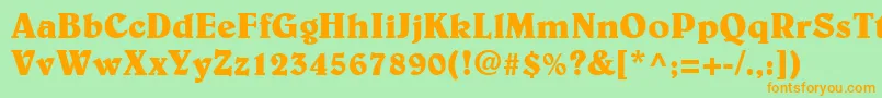 BelweLtBold Font – Orange Fonts on Green Background