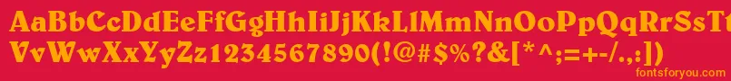 フォントBelweLtBold – 赤い背景にオレンジの文字