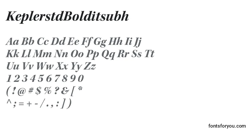 Шрифт KeplerstdBolditsubh – алфавит, цифры, специальные символы
