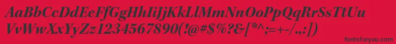 Fonte KeplerstdBolditsubh – fontes pretas em um fundo vermelho