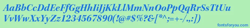 KeplerstdBolditsubh Font – Blue Fonts on Green Background