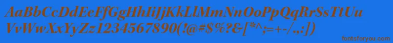 KeplerstdBolditsubh Font – Brown Fonts on Blue Background
