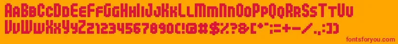 04b 25  Font – Red Fonts on Orange Background