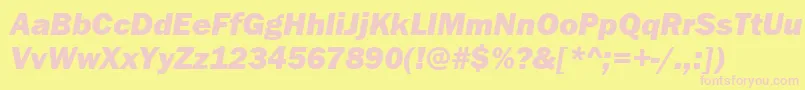 FranklingotitcteeheaItalic Font – Pink Fonts on Yellow Background
