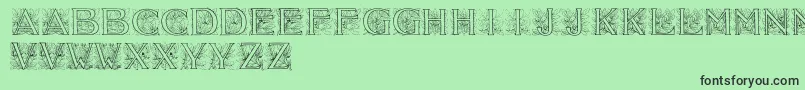 Acorninitials Font – Black Fonts on Green Background