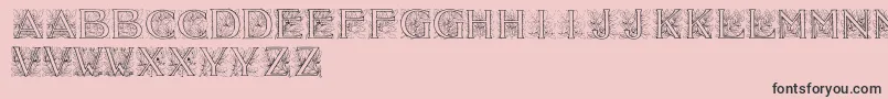 Acorninitials-Schriftart – Schwarze Schriften auf rosa Hintergrund