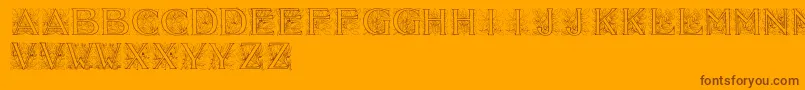 Acorninitials Font – Brown Fonts on Orange Background