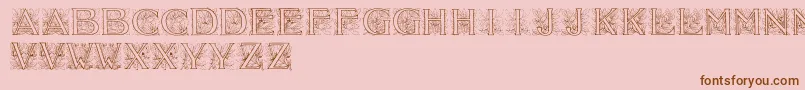 Acorninitials-Schriftart – Braune Schriften auf rosa Hintergrund