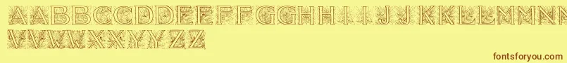 Acorninitials Font – Brown Fonts on Yellow Background