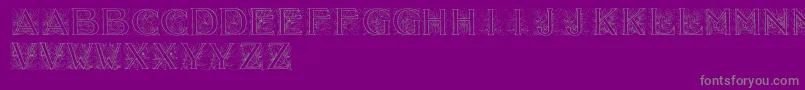 Acorninitials-Schriftart – Graue Schriften auf violettem Hintergrund