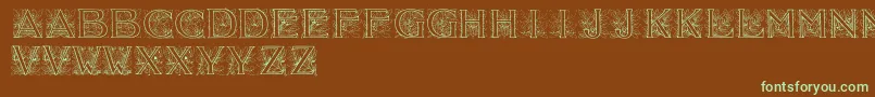 Acorninitials Font – Green Fonts on Brown Background