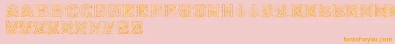 Acorninitials-Schriftart – Orangefarbene Schriften auf rosa Hintergrund