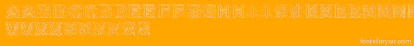 Acorninitials-Schriftart – Rosa Schriften auf orangefarbenem Hintergrund