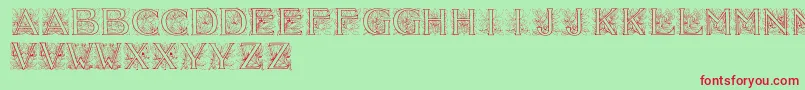 Acorninitials Font – Red Fonts on Green Background