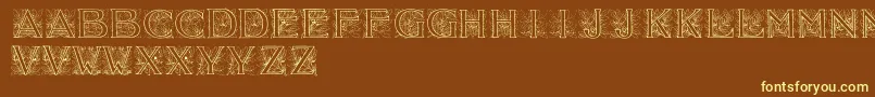 Acorninitials Font – Yellow Fonts on Brown Background