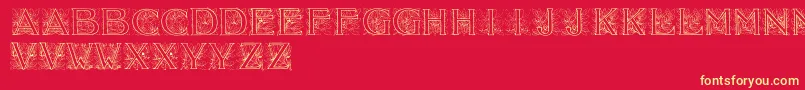 Acorninitials Font – Yellow Fonts on Red Background