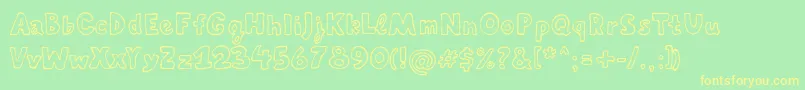 Mirvoshar Font – Yellow Fonts on Green Background