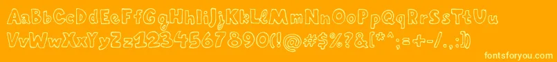 Mirvoshar Font – Yellow Fonts on Orange Background