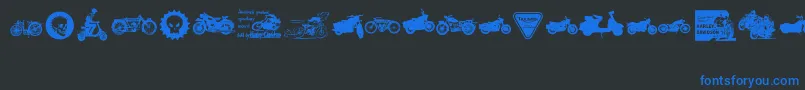 VintageMotorcycleClub2 Font – Blue Fonts on Black Background