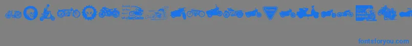 VintageMotorcycleClub2-Schriftart – Blaue Schriften auf grauem Hintergrund