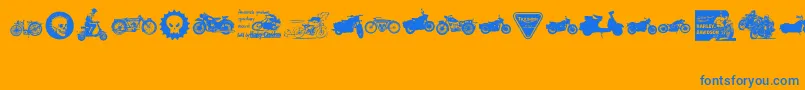 VintageMotorcycleClub2 Font – Blue Fonts on Orange Background