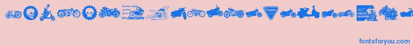 VintageMotorcycleClub2 Font – Blue Fonts on Pink Background