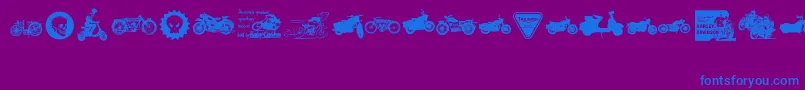 Fonte VintageMotorcycleClub2 – fontes azuis em um fundo violeta