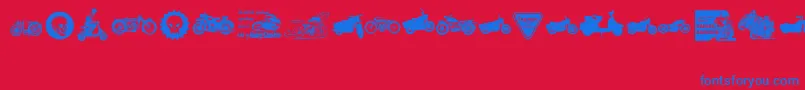 VintageMotorcycleClub2 Font – Blue Fonts on Red Background