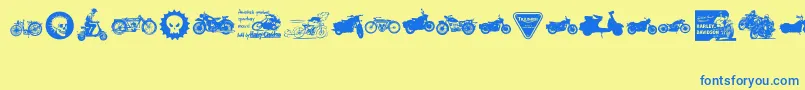 VintageMotorcycleClub2 Font – Blue Fonts on Yellow Background