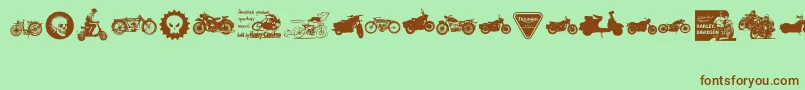 VintageMotorcycleClub2 Font – Brown Fonts on Green Background