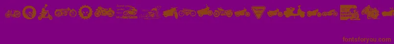 VintageMotorcycleClub2-Schriftart – Braune Schriften auf violettem Hintergrund