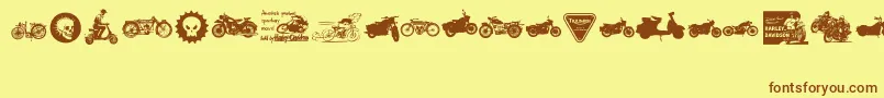 VintageMotorcycleClub2 Font – Brown Fonts on Yellow Background