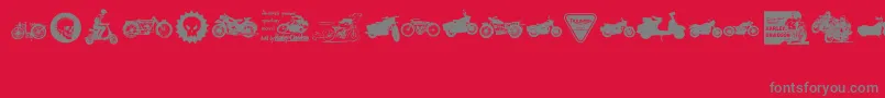 Fonte VintageMotorcycleClub2 – fontes cinzas em um fundo vermelho