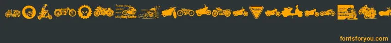 VintageMotorcycleClub2 Font – Orange Fonts on Black Background