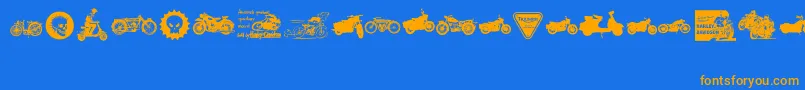 VintageMotorcycleClub2 Font – Orange Fonts on Blue Background