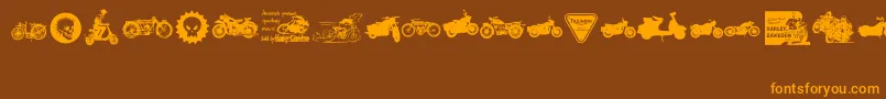VintageMotorcycleClub2 Font – Orange Fonts on Brown Background