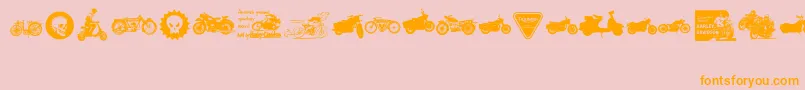 VintageMotorcycleClub2 Font – Orange Fonts on Pink Background