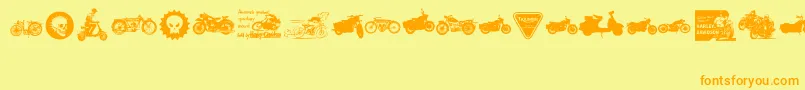 VintageMotorcycleClub2 Font – Orange Fonts on Yellow Background