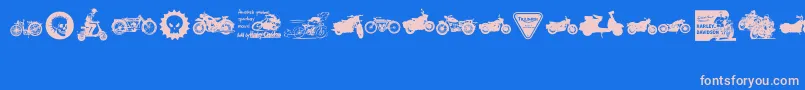 Police VintageMotorcycleClub2 – polices roses sur fond bleu