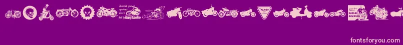 VintageMotorcycleClub2-Schriftart – Rosa Schriften auf violettem Hintergrund