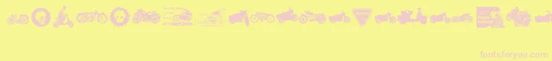 VintageMotorcycleClub2 Font – Pink Fonts on Yellow Background